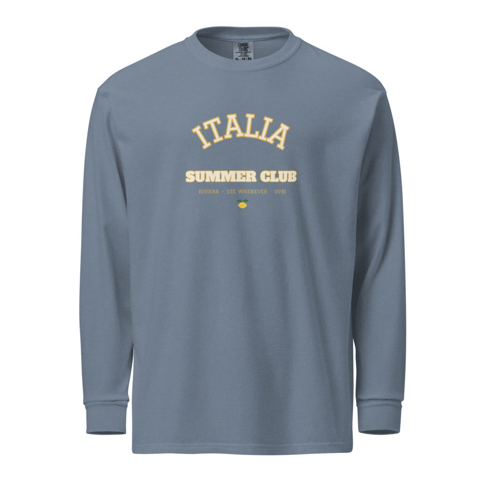 The Italia Summer Club Long Sleeve in Blue Jean, front