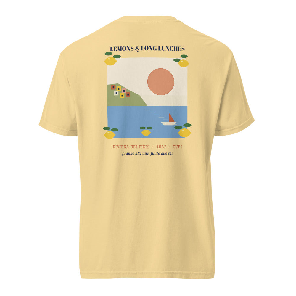 The Lemons & Long Lunches Tee in Butter, back
