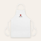 The Head Chef Apron in White, flat lay front, product shot on cream