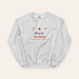 The Here for the Sides Crewneck in Ash, flat lay front, product shot on cream
