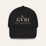 The House Dad Hat in Black, flat lay front, product shot on cream