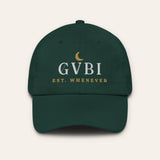 The House Dad Hat in Spruce, flat lay front, product shot on cream