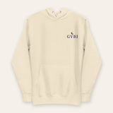 The House Hoodie in Bone, flat lay front, product shot on cream