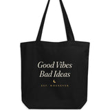 The House Tote in Black, flat lay front, product shot on cream