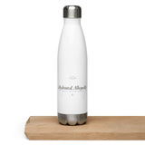 The Hydrated, Allegedly Water Bottle in White, styled lifestyle shot