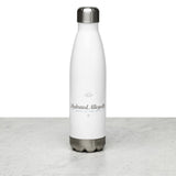 The Hydrated, Allegedly Water Bottle in White, styled lifestyle shot
