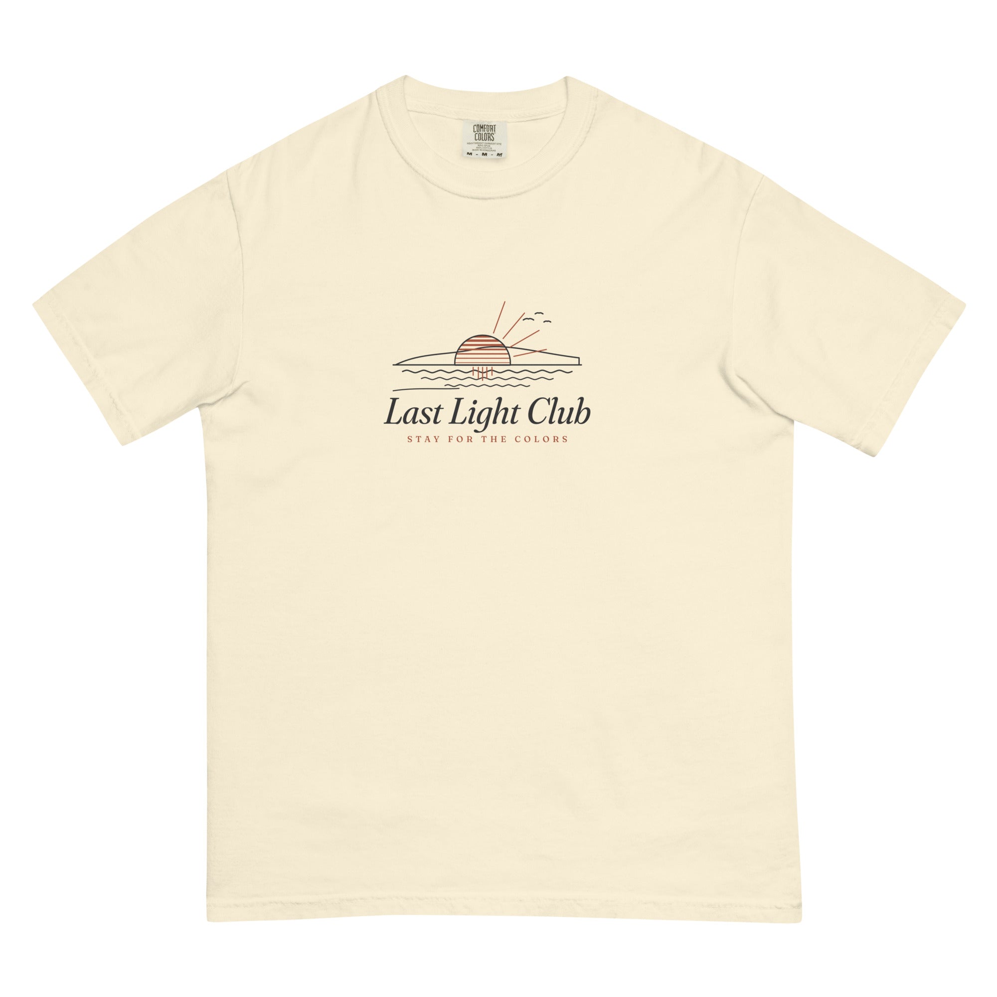 The Last Light Club Tee in Ivory, flat lay front, product shot on cream