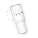 The Jet Set, Not Ready Travel Mug in White, product shot from another angle