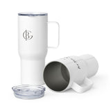 The Jet Set, Not Ready Travel Mug in White, product shot from another angle