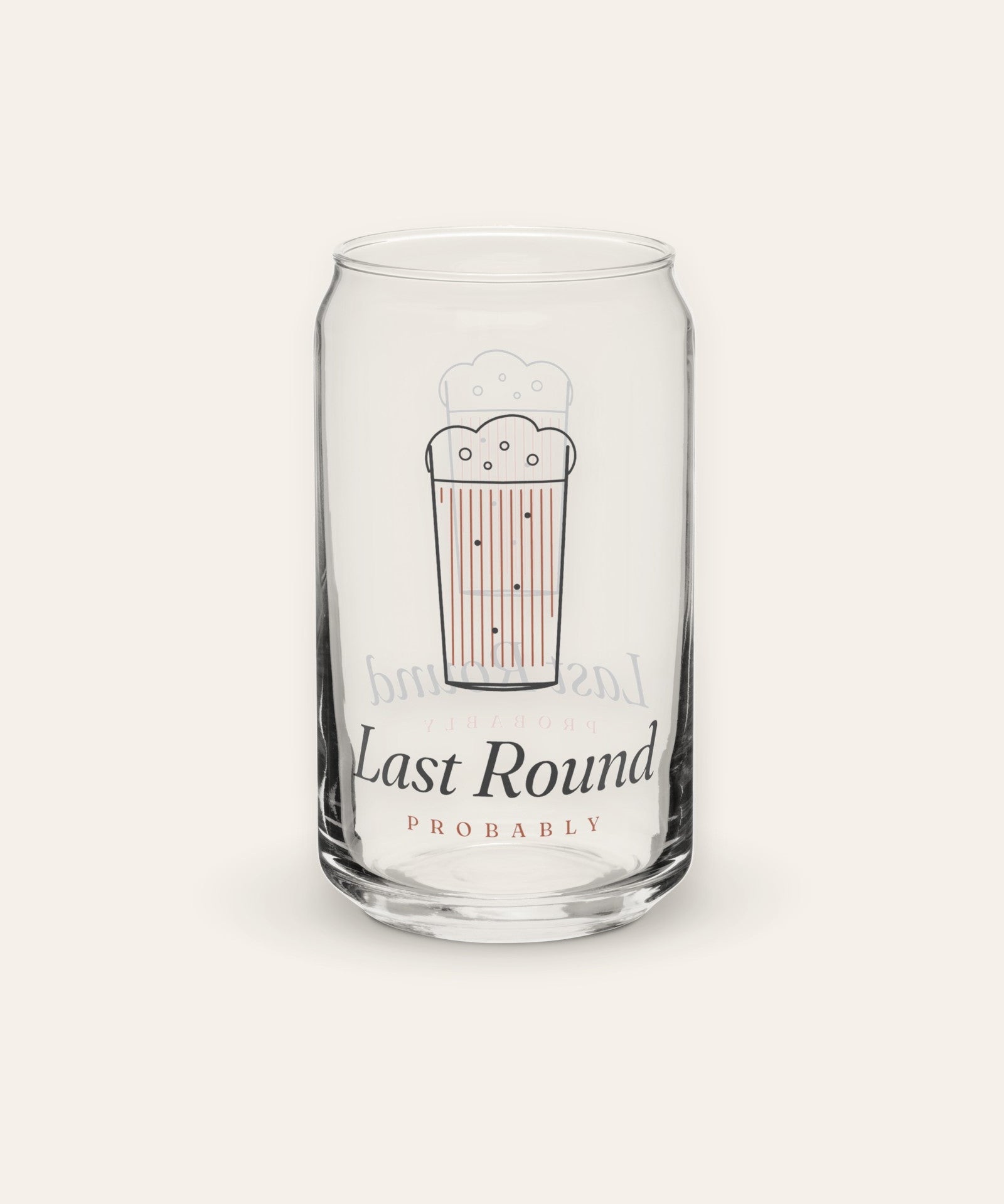The Last Round Can Glass, product shot on cream