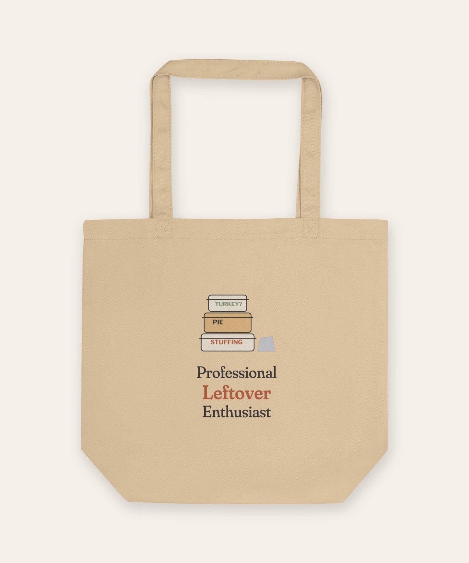 The Professional Leftover Enthusiast Tote in Oyster, flat front, product shot on cream