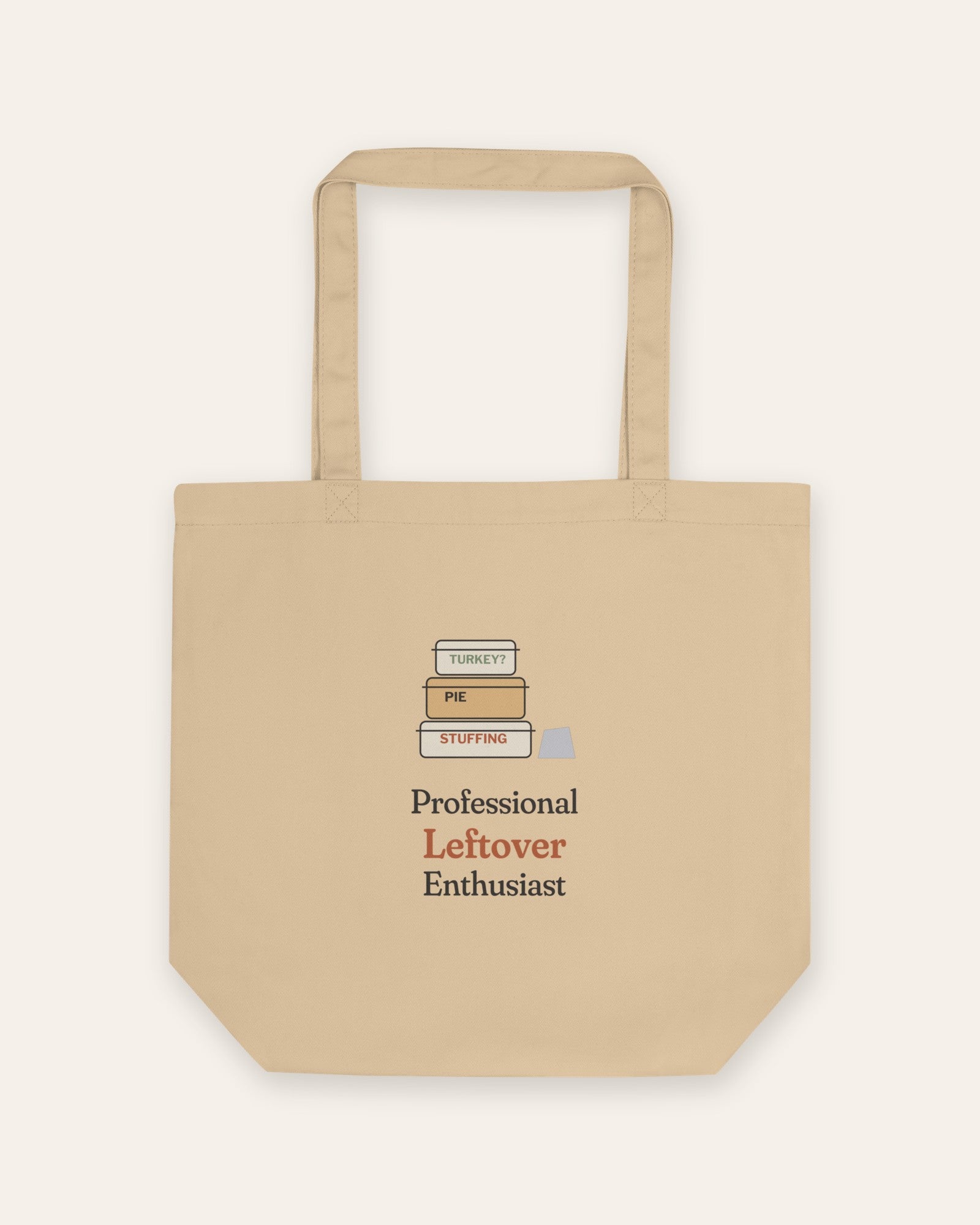 The Professional Leftover Enthusiast Tote in Oyster, flat front, product shot on cream