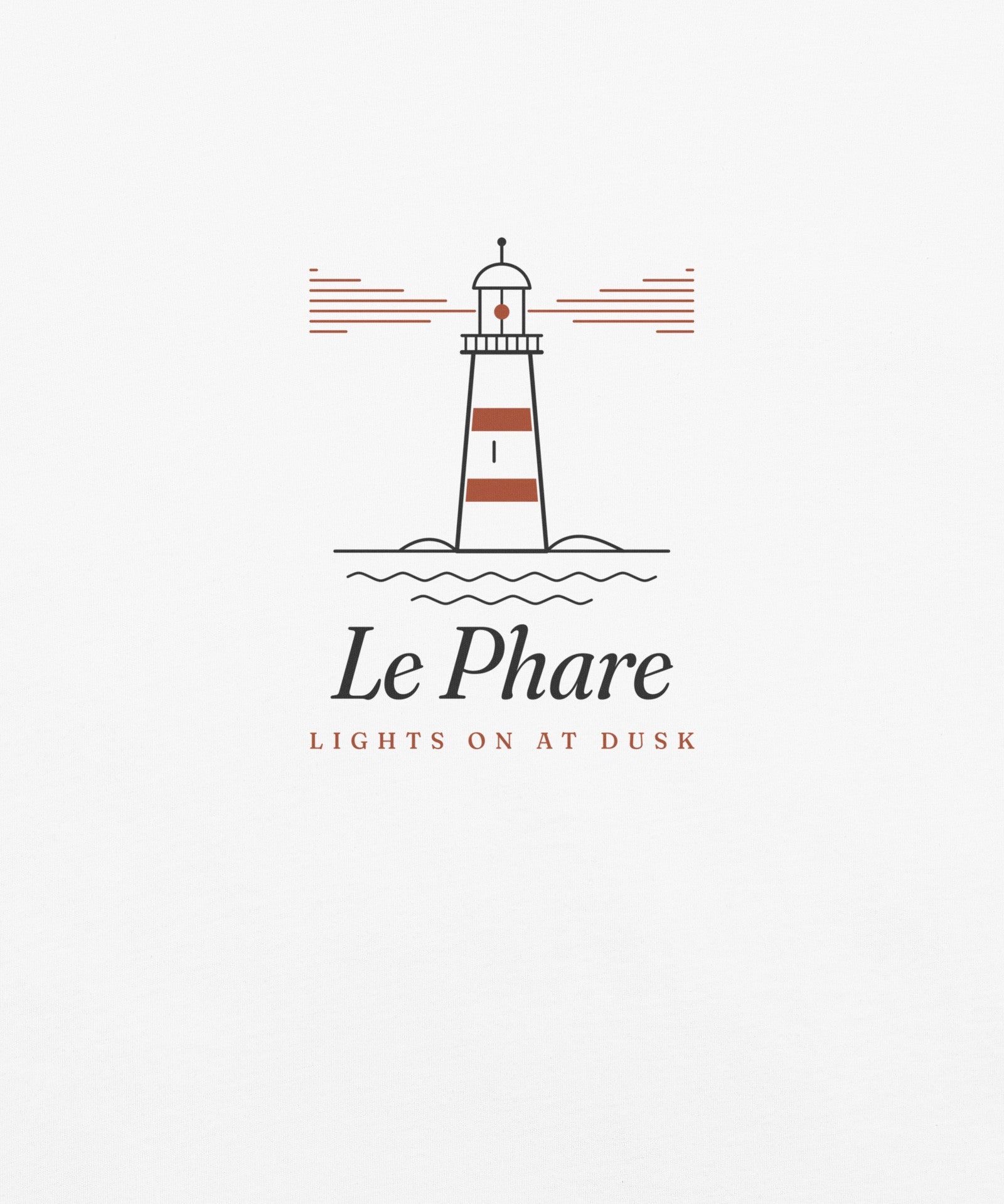 Le Phare Tee in White, close-up detail