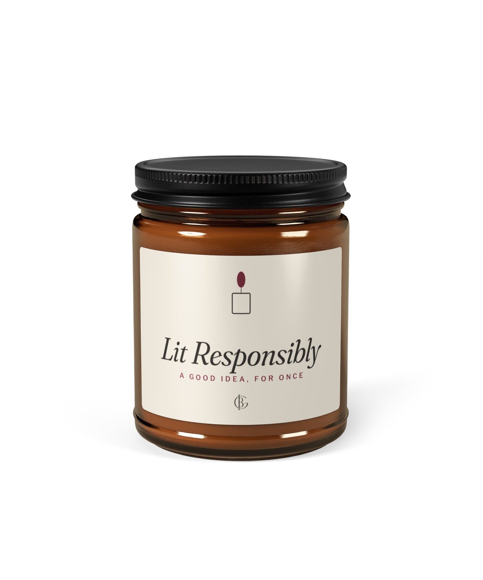 The Lit Responsibly Candle in Cinnamon Vanilla, product shot
