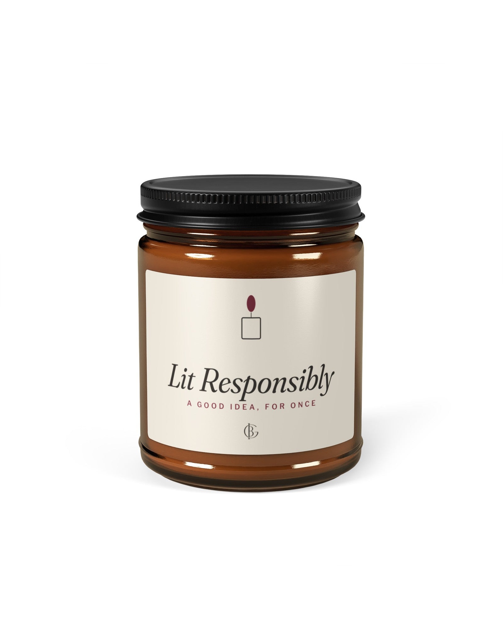 The Lit Responsibly Candle in Cinnamon Vanilla, product shot