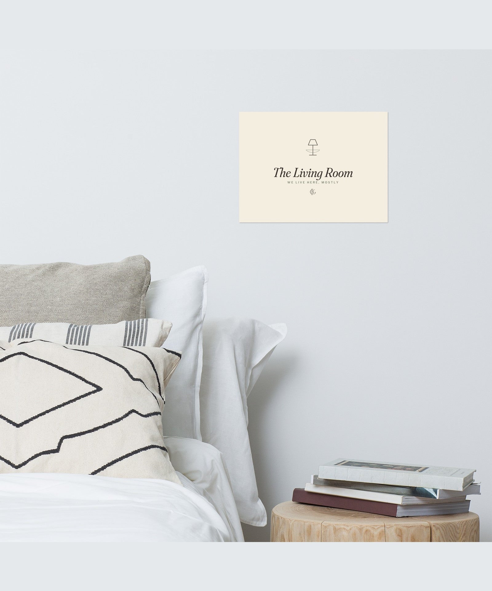 The Living Room Print, styled lifestyle shot