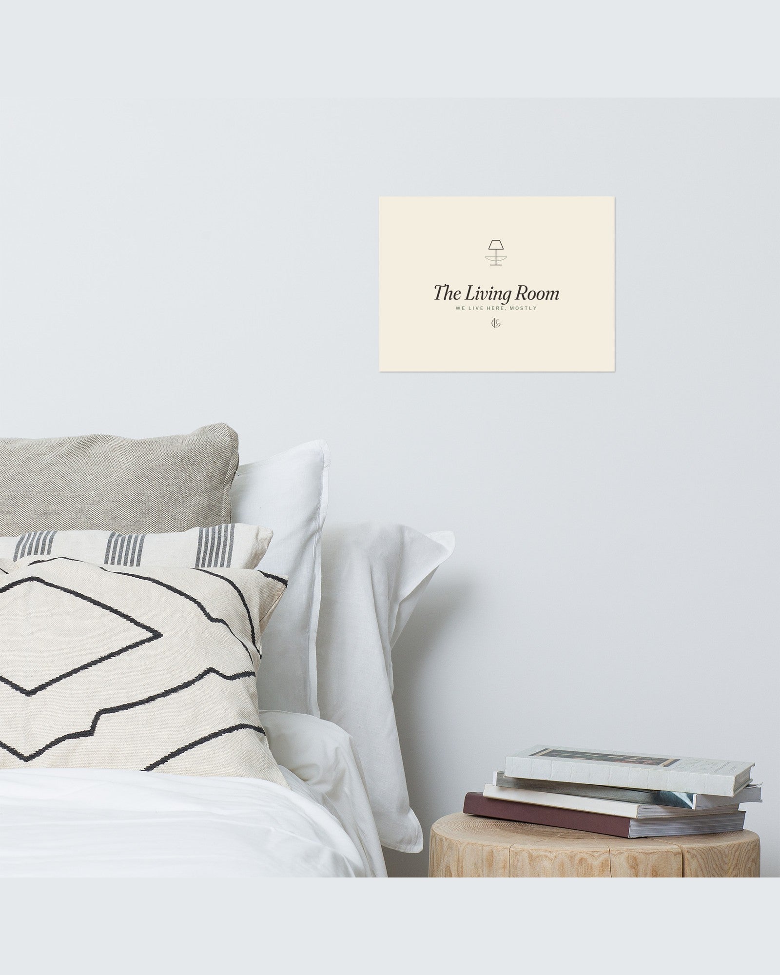The Living Room Print, styled lifestyle shot