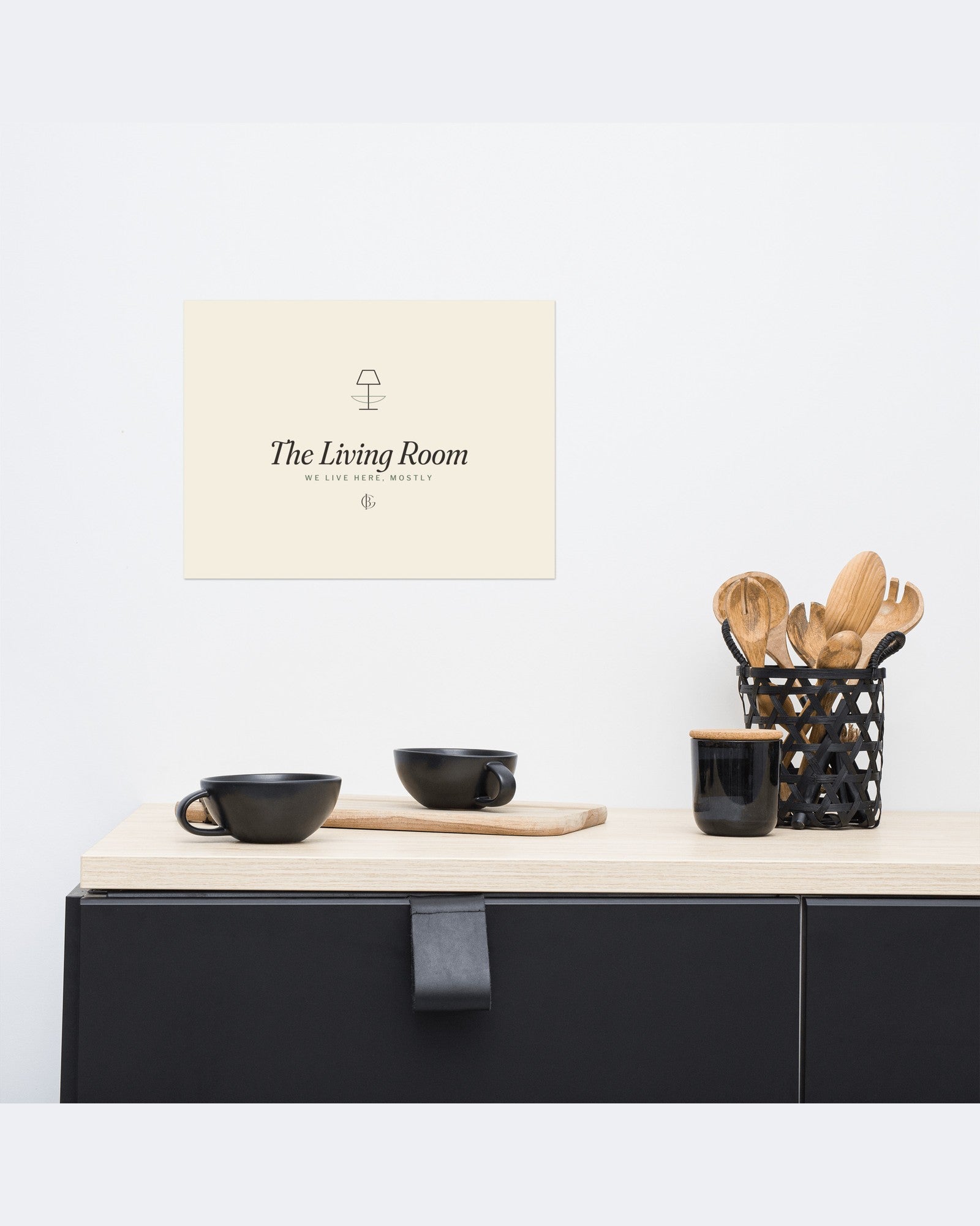 The Living Room Print, styled lifestyle shot