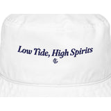 The Low Tide Bucket Hat in Bio White, close-up of the design