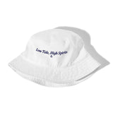 The Low Tide Bucket Hat in Bio White, product shot from another angle