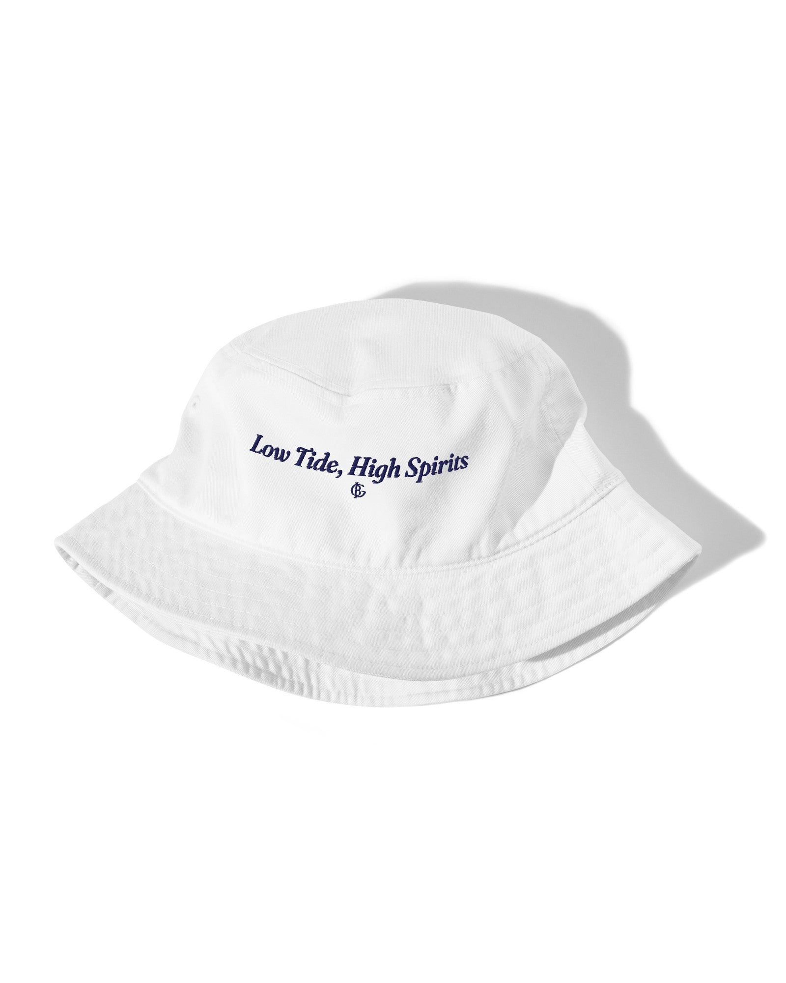 The Low Tide Bucket Hat in Bio White, product shot from another angle