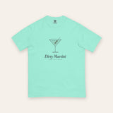 The Dirty Martini Tee in Chalky Mint, flat lay front, product shot on cream