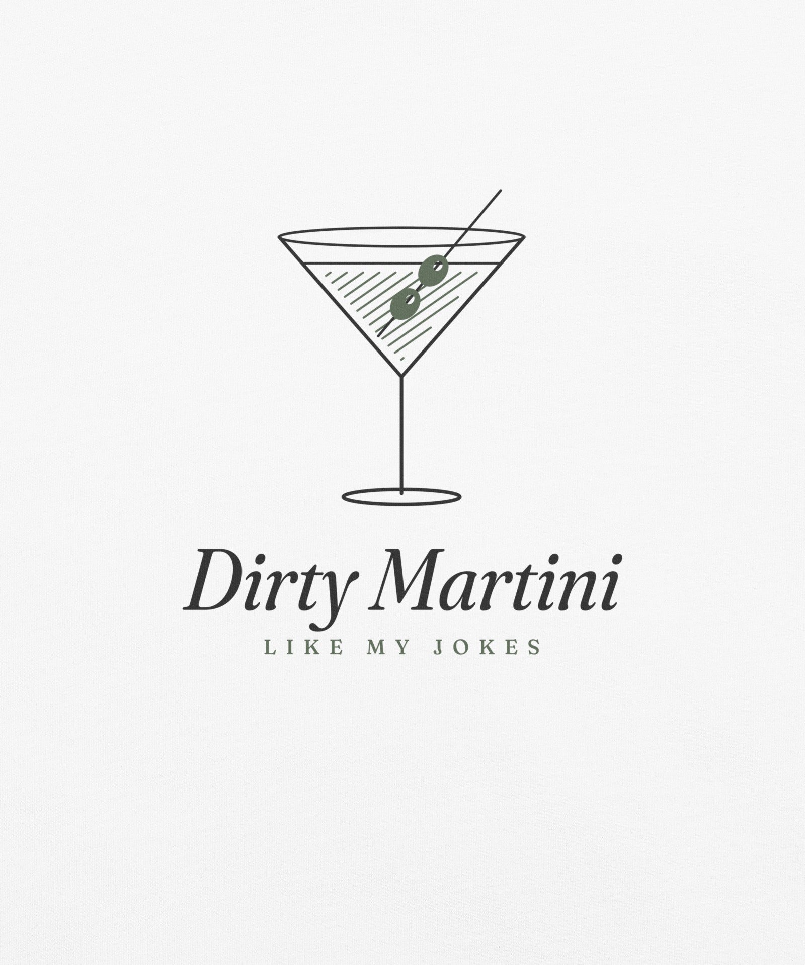 The Dirty Martini Tee in White, close-up detail