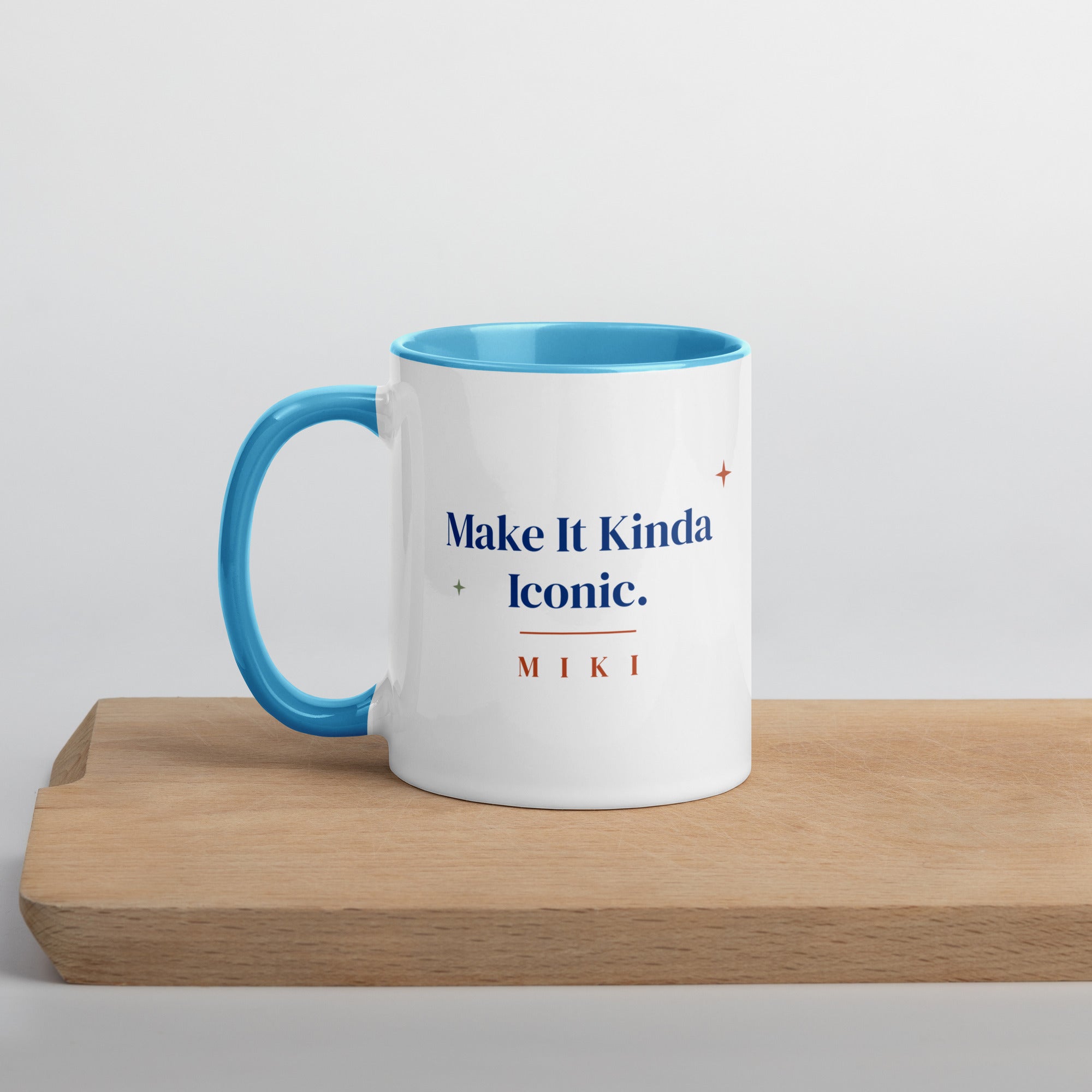 The mug on a wooden board