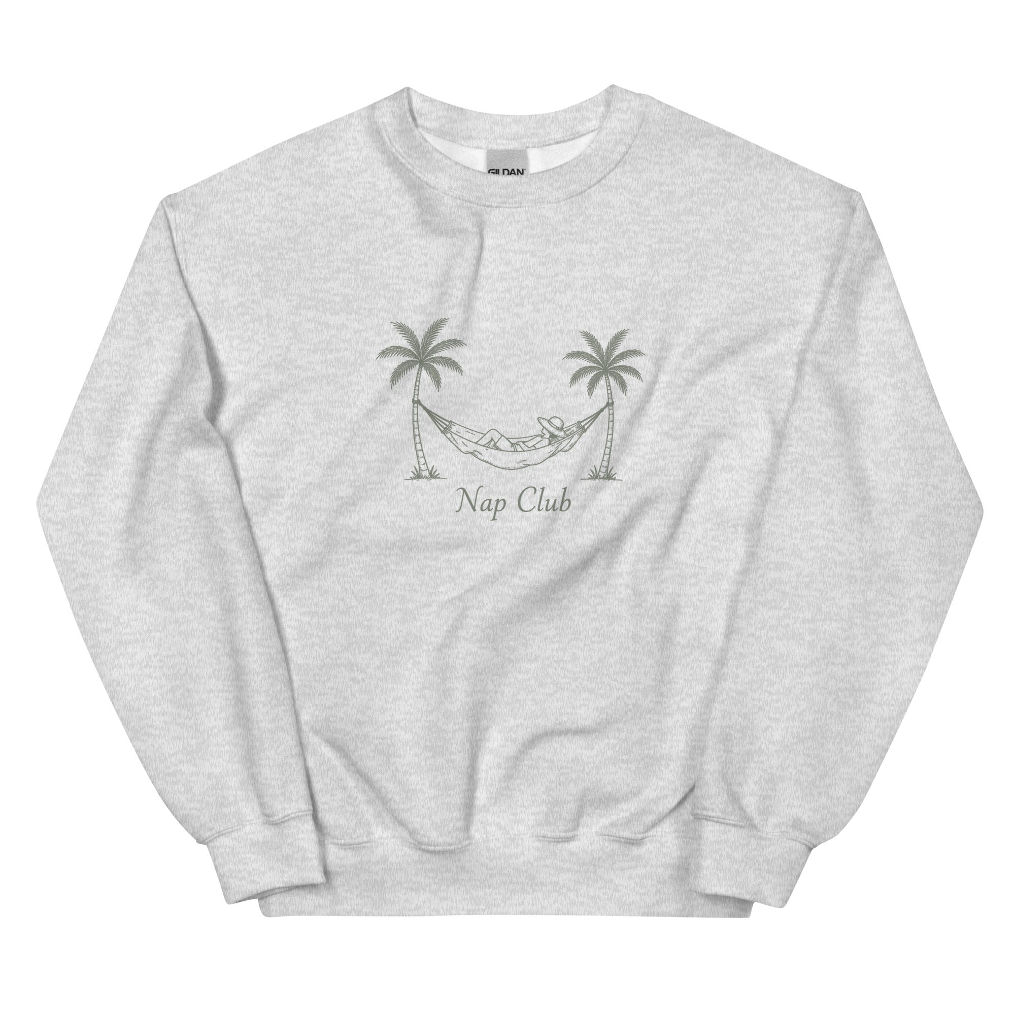 The Nap Club Crewneck in Ash, product shot in Ash