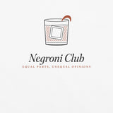 The Negroni Club Tee in White, close-up detail