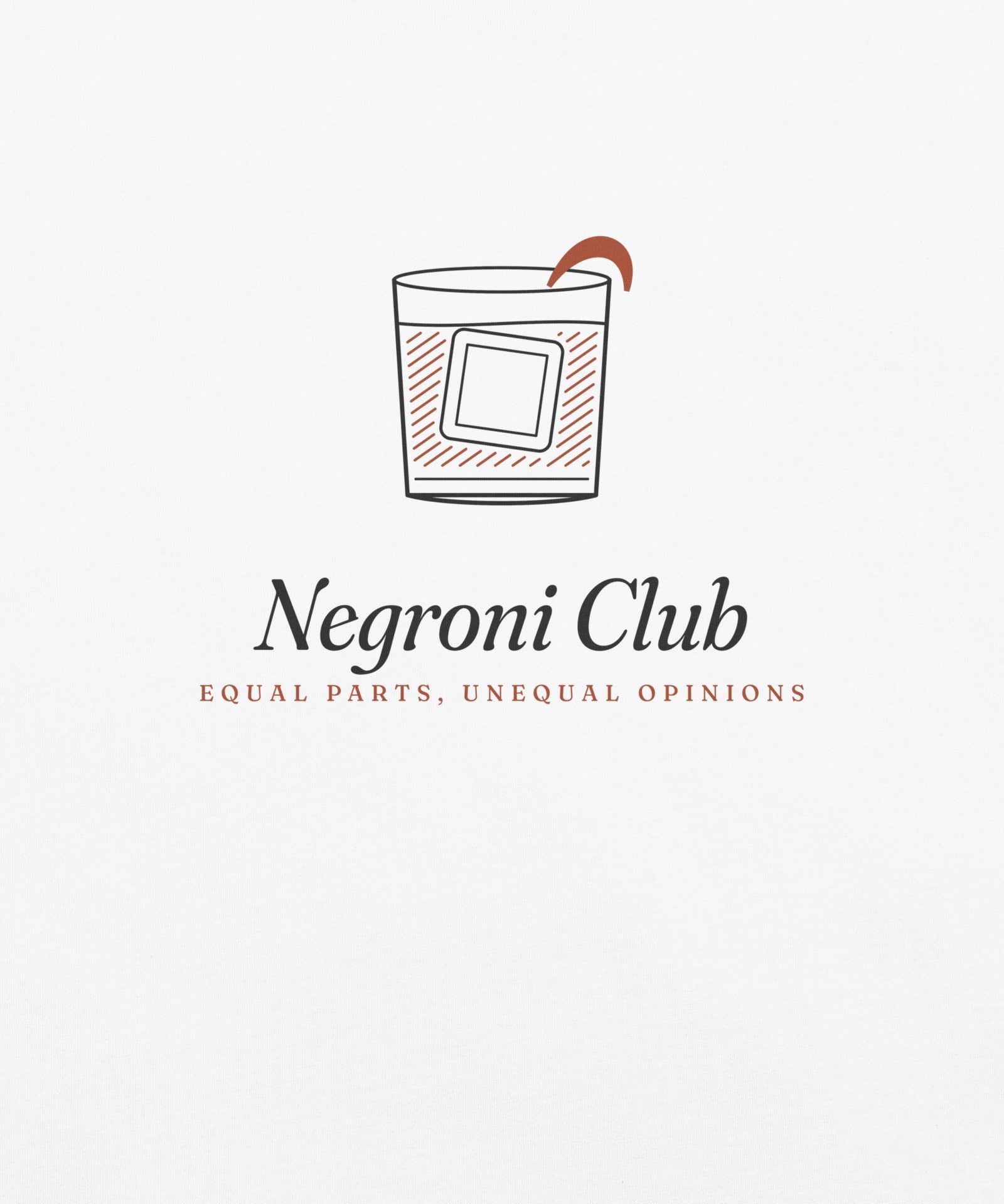 The Negroni Club Tee in White, close-up detail