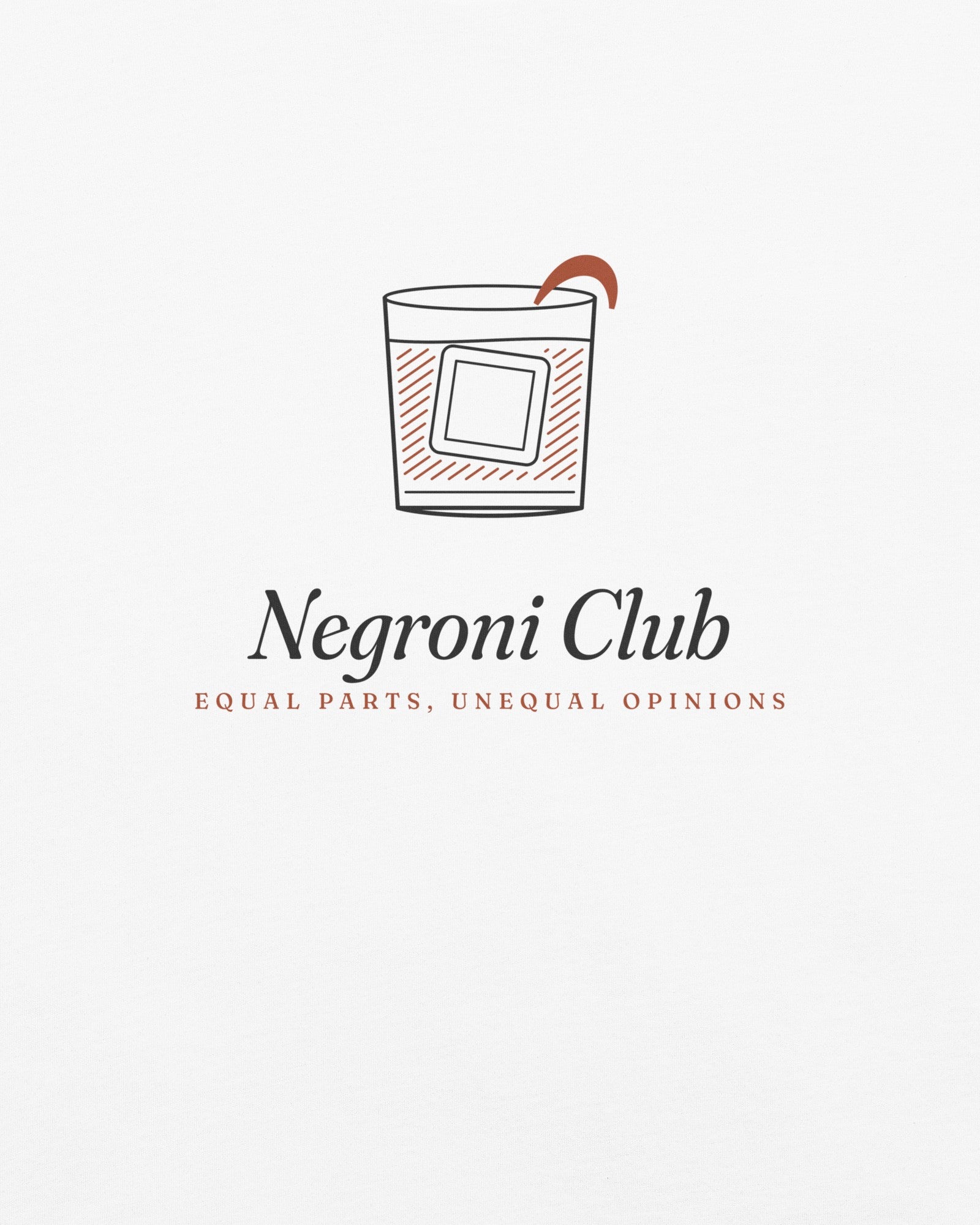 The Negroni Club Tee in White, close-up detail