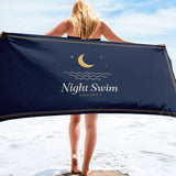 The Night Swim Beach Towel, lifestyle photo