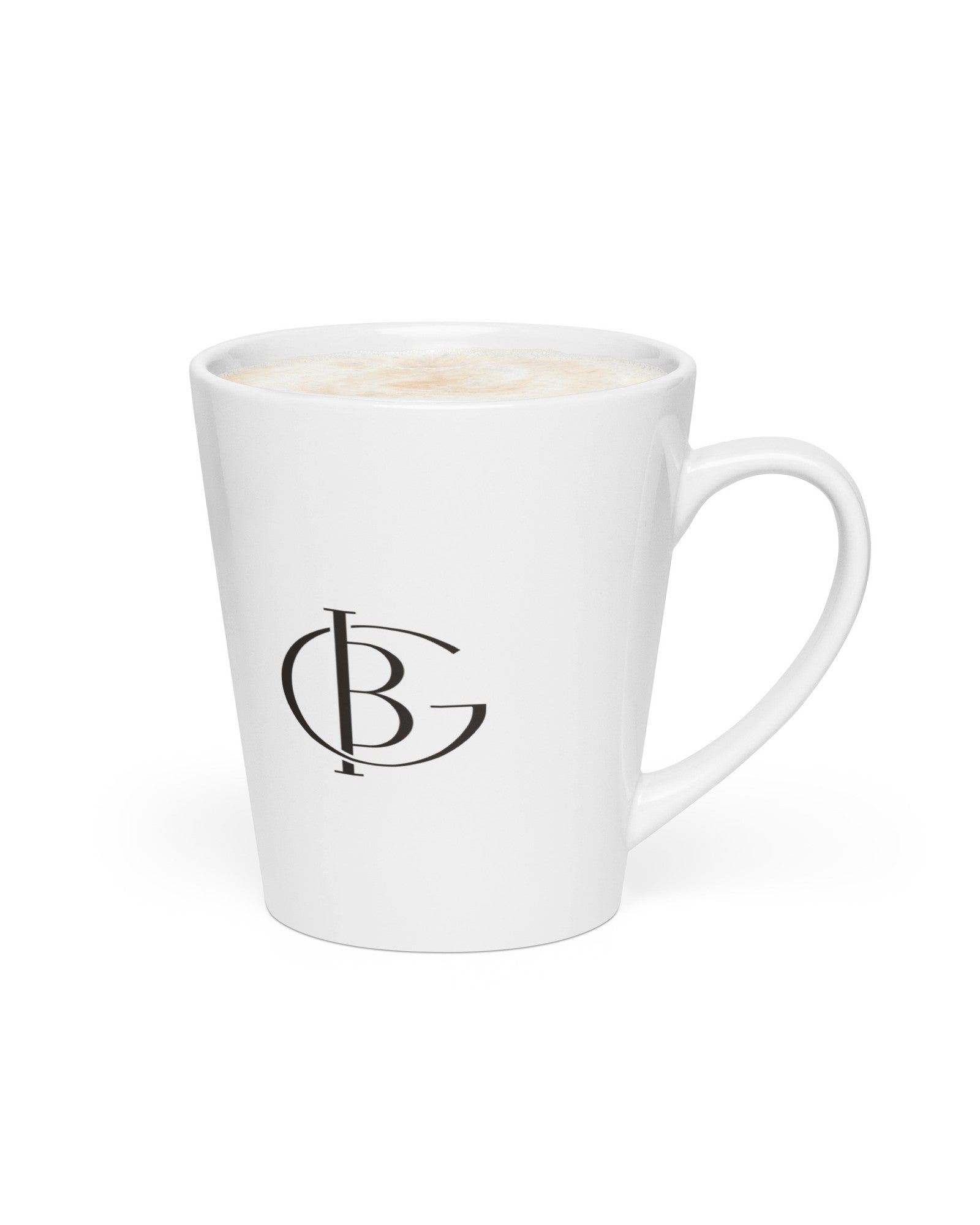 The Oat of Office Latte Mug in White, product shot from another angle