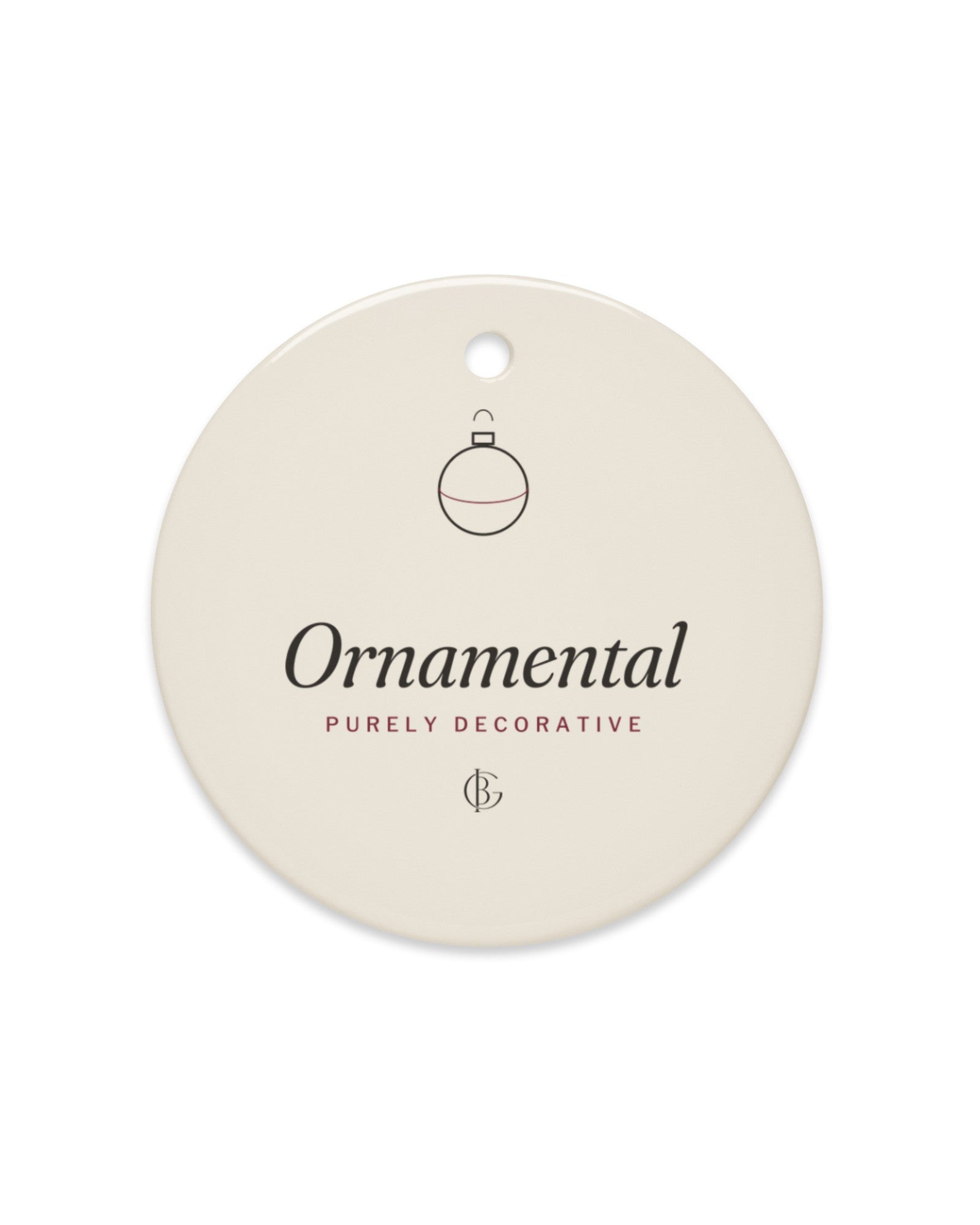 The Purely Ornamental Ornament, product shot from another angle