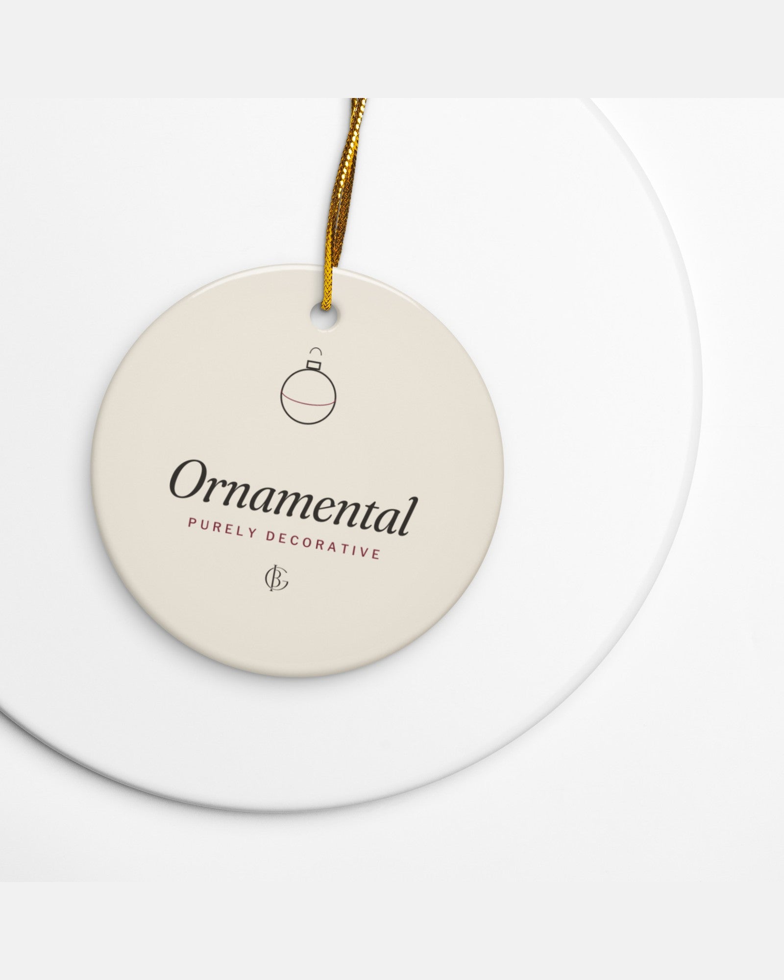 The Purely Ornamental Ornament, styled lifestyle shot