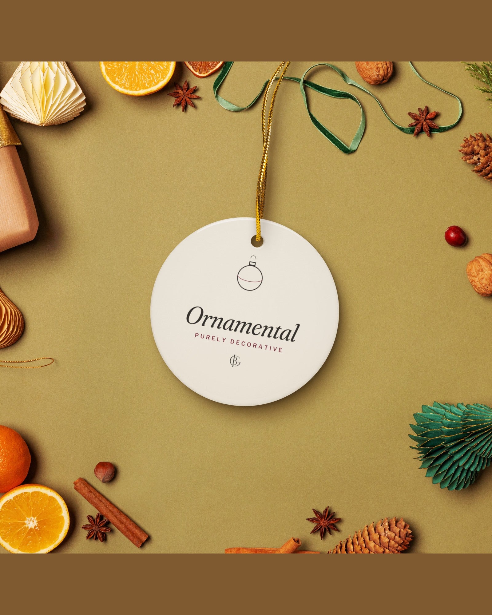 The Purely Ornamental Ornament, styled lifestyle shot