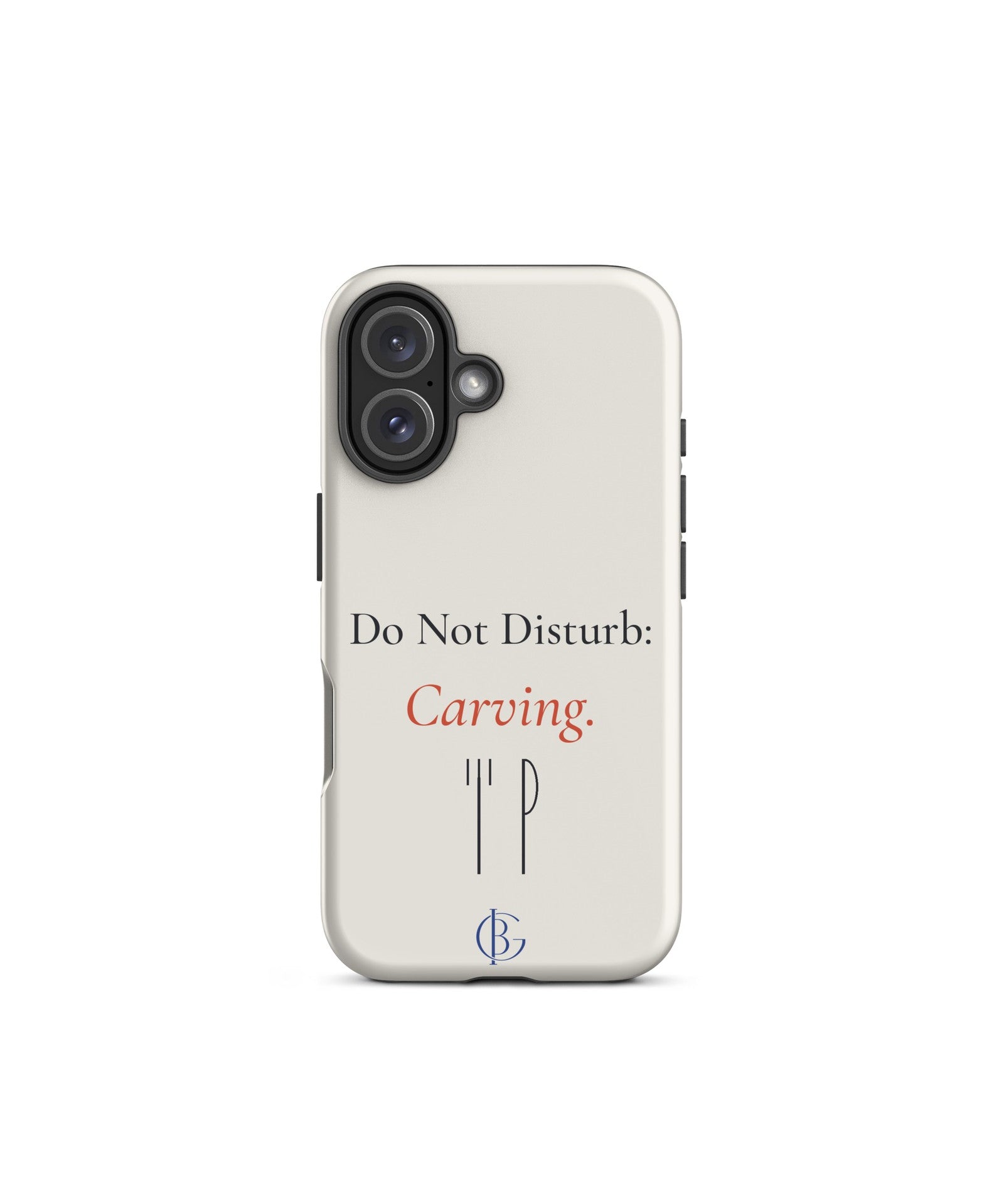 The Do Not Disturb Carving Phone Case, back, product shot