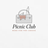The Picnic Club Tee in White, close-up detail