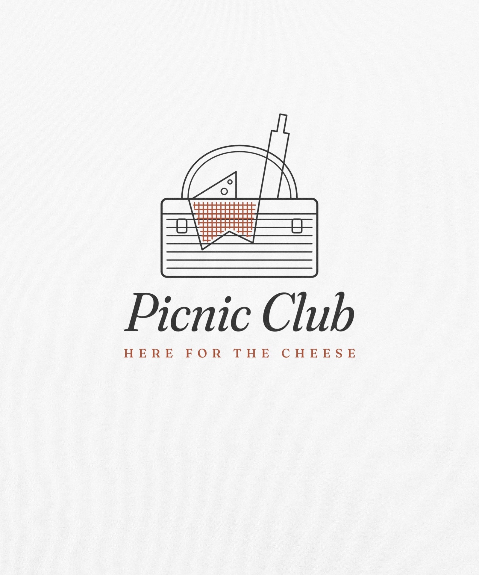 The Picnic Club Tee in White, close-up detail