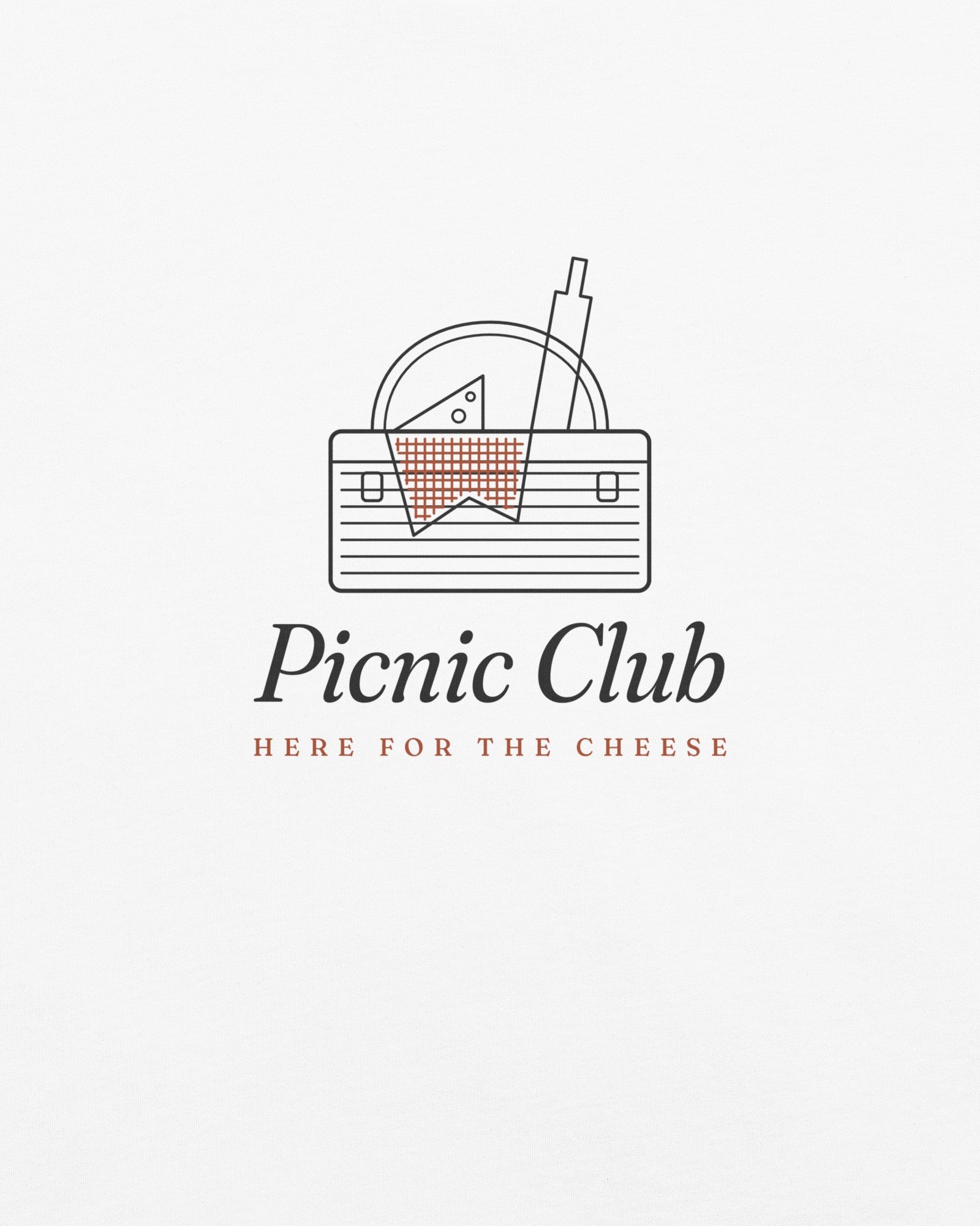 The Picnic Club Tee in White, close-up detail