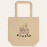 The Picnic Club Tote in Oyster, flat lay front, product shot on cream