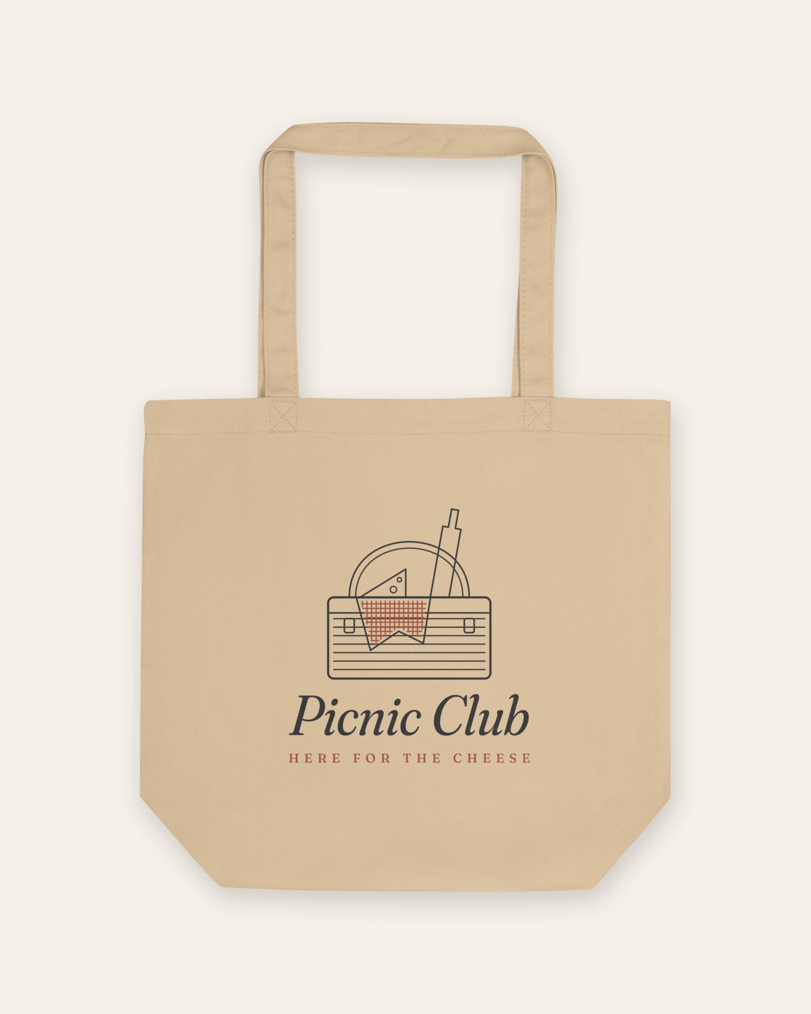 The Picnic Club Tote in Oyster, flat lay front, product shot on cream