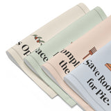 All four placemats fanned out