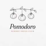 The Pomodoro Tee in White, close-up detail