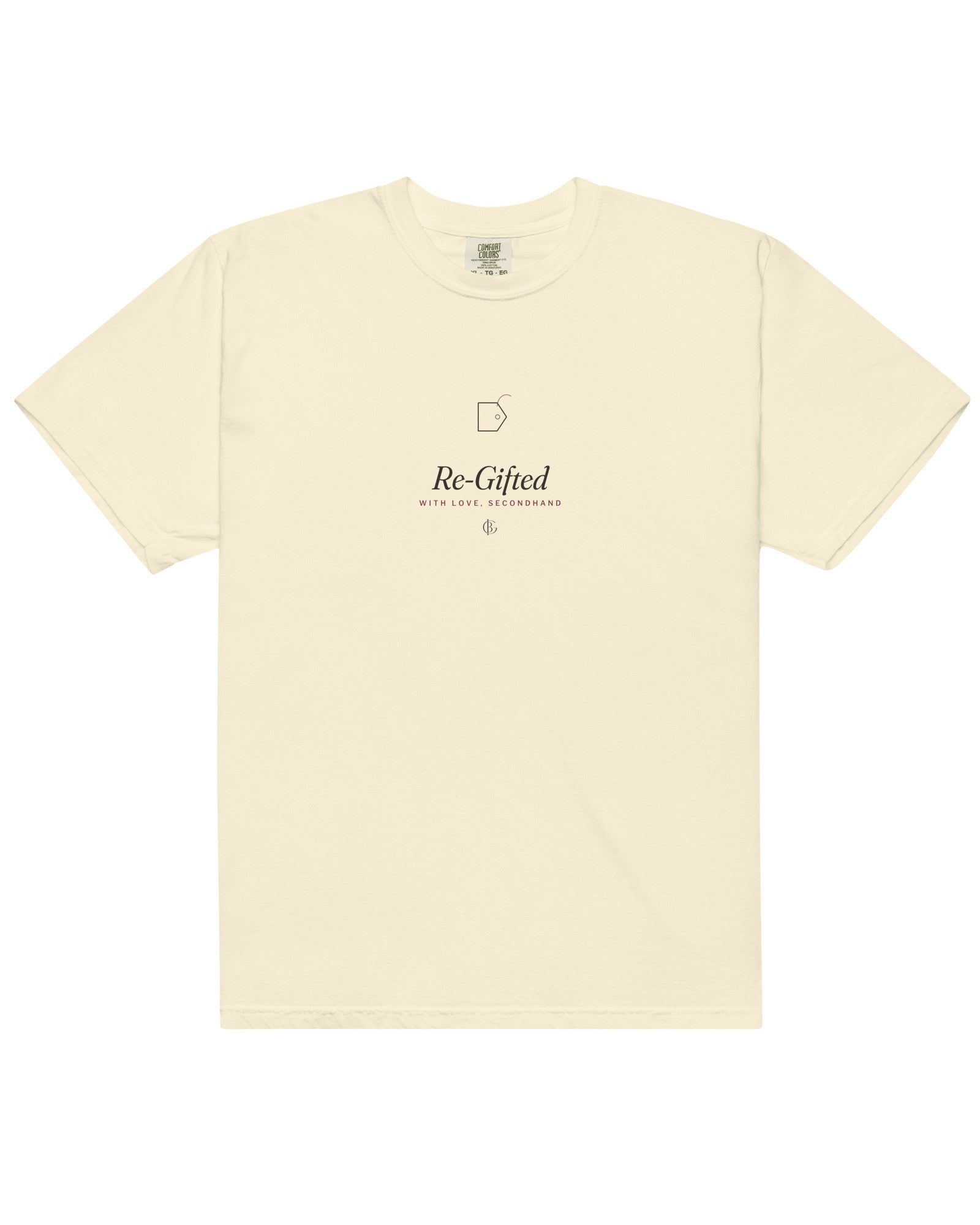 The Re-Gifted Tee in Ivory, product shot from another angle