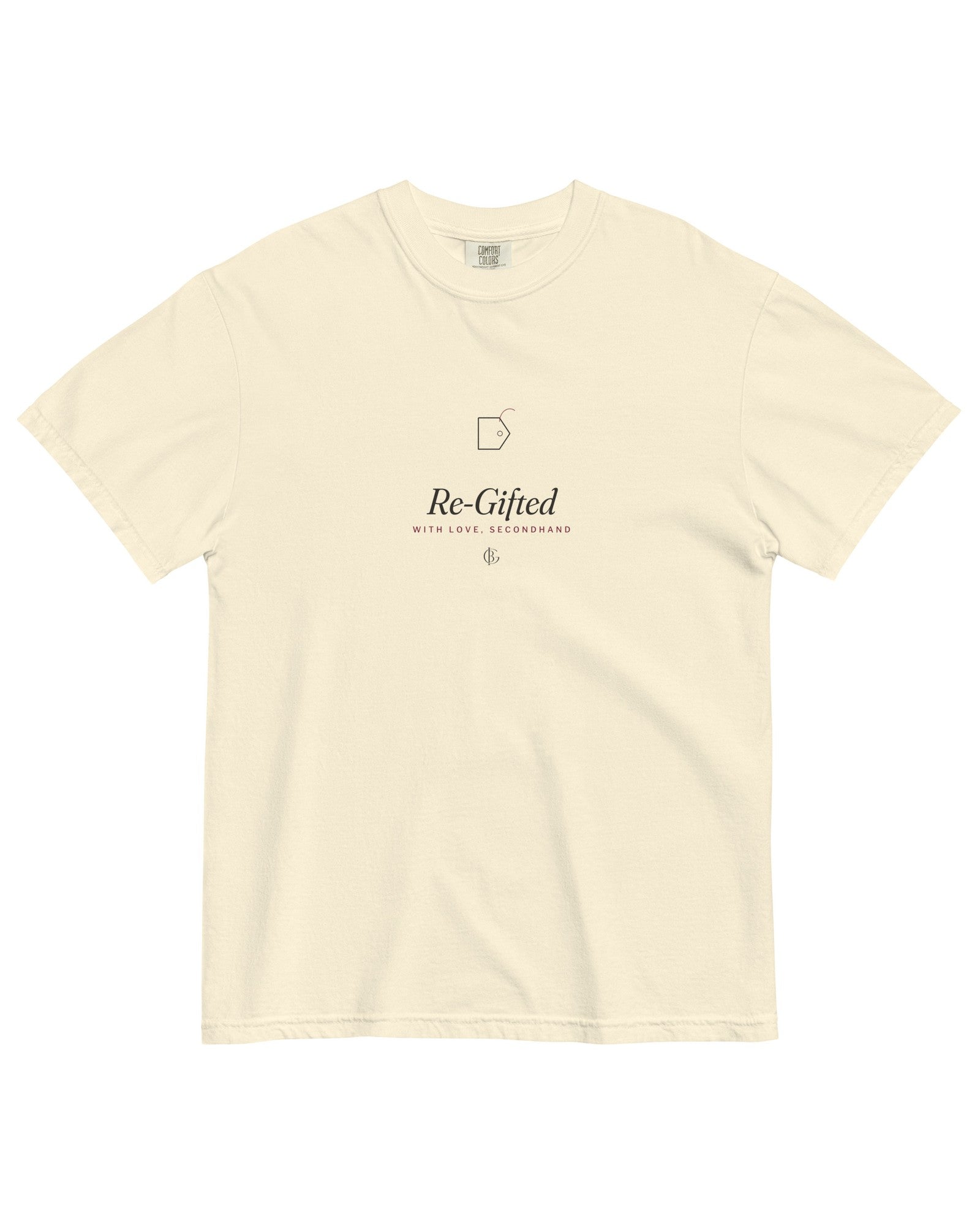 The Re-Gifted Tee in Ivory, product shot from another angle
