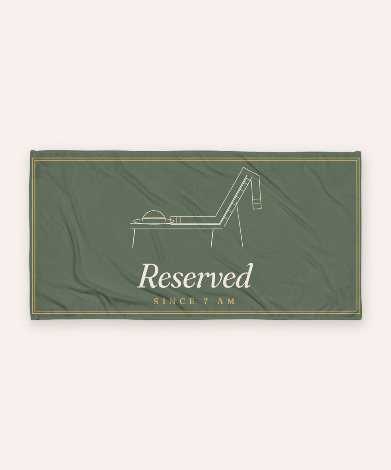 The Reserved Beach Towel, product shot on cream