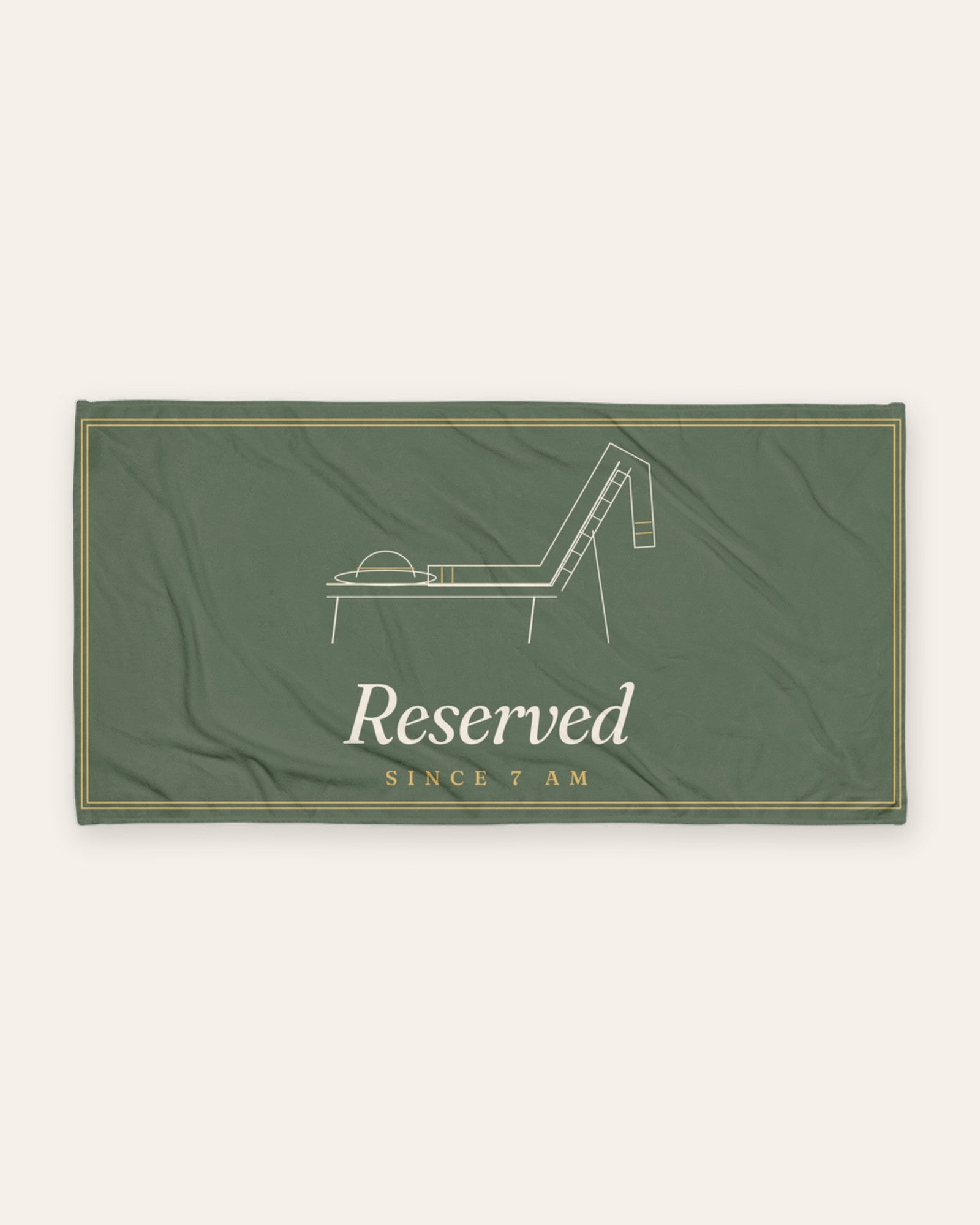 The Reserved Beach Towel, product shot on cream