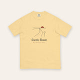The Scenic Route Tee in Butter, flat lay front, product shot on cream